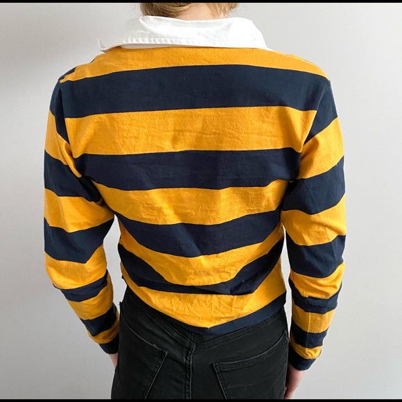 Harlow Navy and Mustard Collared Long Sleeve XS - Picture 4 of 7